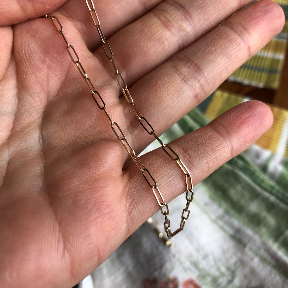 Unoaerre 10k solid gold paperclip chain 16”